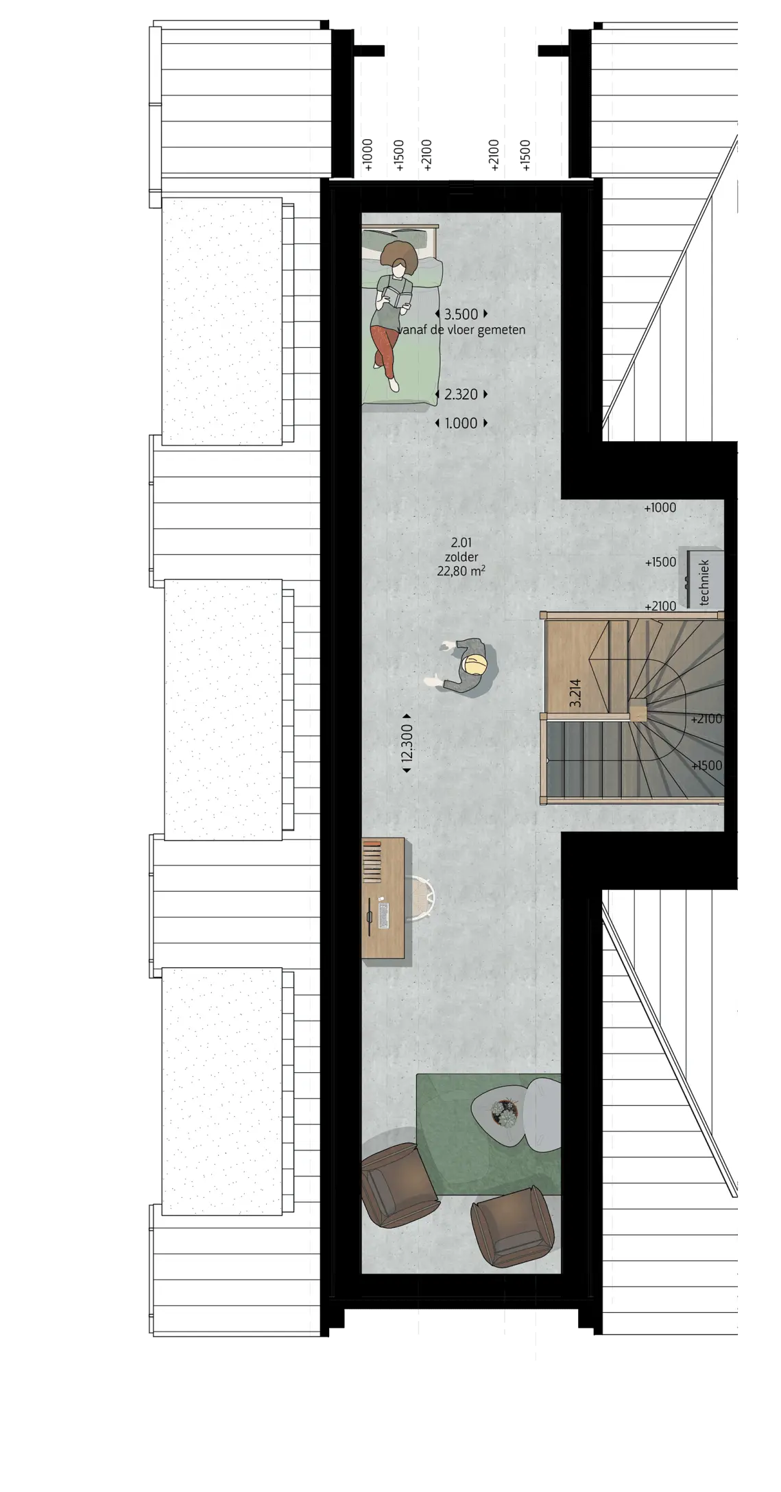 Boerderijwoning tweede verdieping