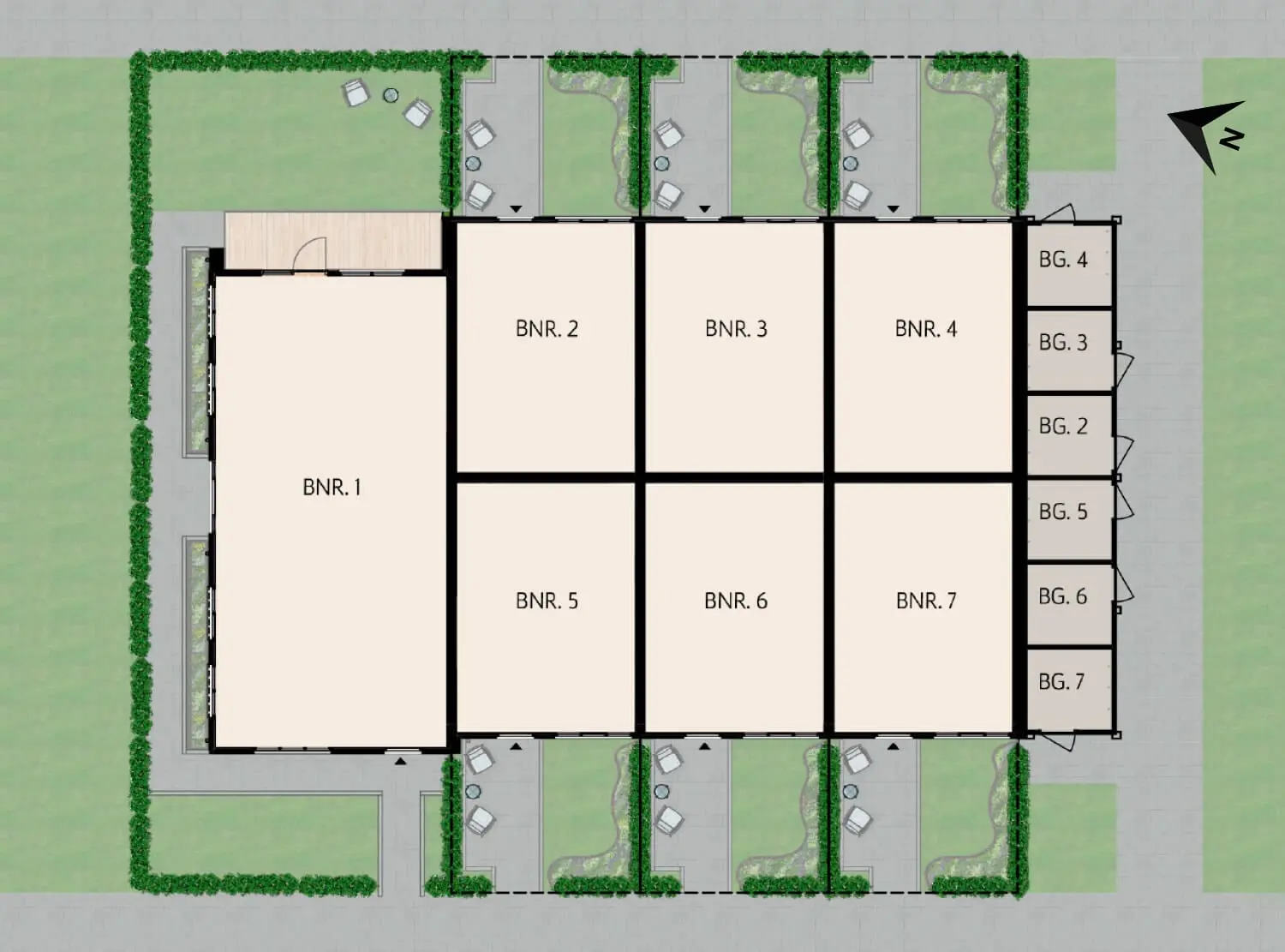 Nieuwbouw in Nieuwpoort situatieplattegrond